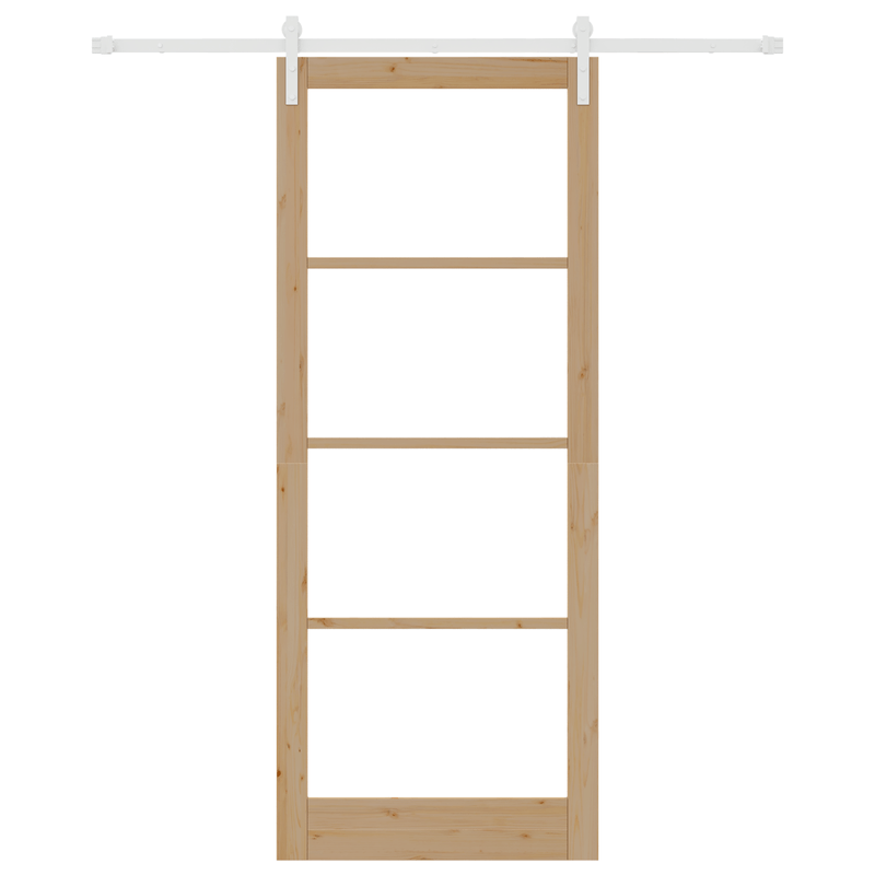 Casa si Gradina - Constructii - Usi interior, exterior si garaj - Usi interior - Usa glisanta  cu set de accesorii "ORKDAL" din lemn solid si sticla - Infinity.ro