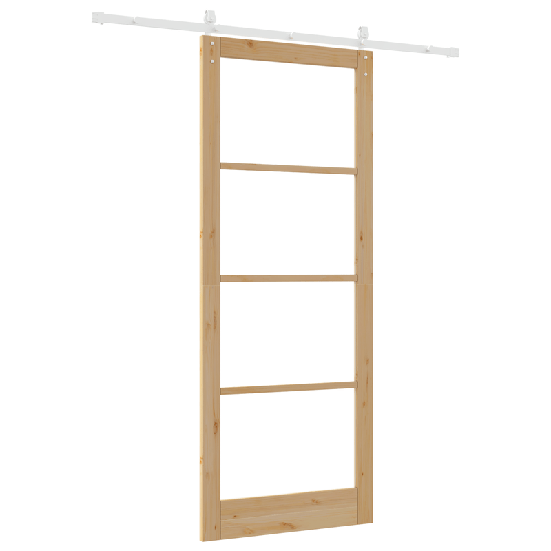 Casa si Gradina - Constructii - Usi interior, exterior si garaj - Usi interior - Usa glisanta  cu set de accesorii "ORKDAL" din lemn solid si sticla - Infinity.ro