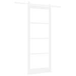 Casa si Gradina - Constructii - Usi interior, exterior si garaj - Usi interior - Usa glisanta  cu set de hardware 'ORKDAL'Alb Lemn Solid si Sticla - Infinity.ro
