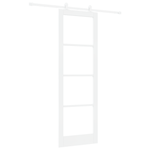 Casa si Gradina - Constructii - Usi interior, exterior si garaj - Usi interior - Usa Glisanta  cu Set de Accesorii 'ORKDAL'Alb lemn masiv & Sticla - Infinity.ro