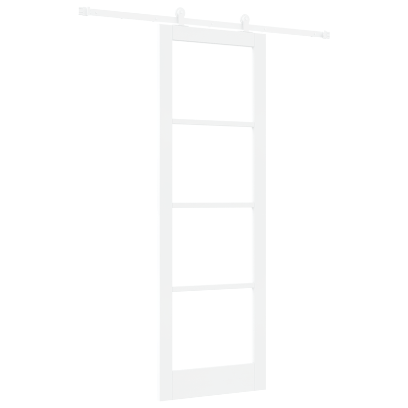 Casa si Gradina - Constructii - Usi interior, exterior si garaj - Usi interior - Usa Glisanta  cu Set de Accesorii 'ORKDAL'Alb lemn masiv & Sticla - Infinity.ro