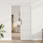 Casa si Gradina - Constructii - Usi interior, exterior si garaj - Usi interior - Usa Glisanta  cu Set de Accesorii 'ORKDAL'Alb lemn masiv & Sticla - Infinity.ro