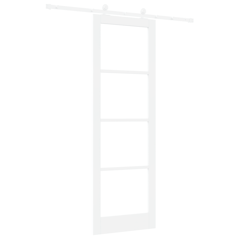 Casa si Gradina - Constructii - Usi interior, exterior si garaj - Usi interior - Usa Glisanta  cu Set de Accesorii 'ORKDAL'Alb lemn masiv & Sticla - Infinity.ro