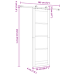 Casa si Gradina - Constructii - Usi interior, exterior si garaj - Usi interior - Usa Glisanta  cu Set de Accesorii 'ORKDAL'Alb lemn masiv & Sticla - Infinity.ro