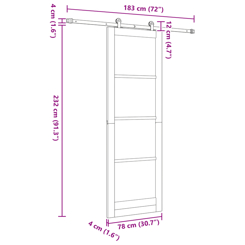Casa si Gradina - Constructii - Usi interior, exterior si garaj - Usi interior - Usa Glisanta  cu Set de Accesorii 'ORKDAL'Alb lemn masiv & Sticla - Infinity.ro