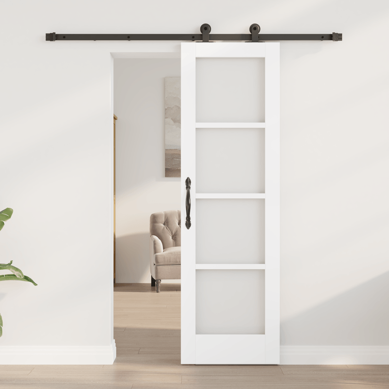 Casa si Gradina - Constructii - Usi interior, exterior si garaj - Usi interior - Usa Mobila  cu Set de Accesorii 'ORKDAL'Alb Lemn Masiv & Sticla - Infinity.ro