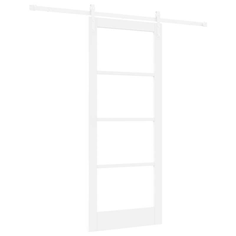 Casa si Gradina - Constructii - Usi interior, exterior si garaj - Usi interior - Usa glisanta  cu set hardware "ORKDAL" Alb Lemn Masiv & Sticla - Infinity.ro