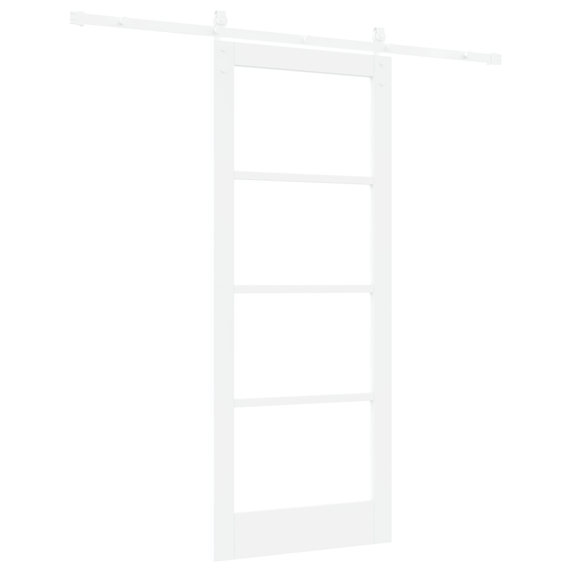 Casa si Gradina - Constructii - Usi interior, exterior si garaj - Usi interior - Usa glisanta  cu set hardware "ORKDAL" Alb Lemn Masiv & Sticla - Infinity.ro