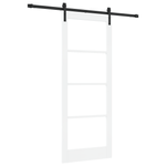 Casa si Gradina - Constructii - Usi interior, exterior si garaj - Usi interior - Usa Glisanta  cu Set de Accesorii 'ORKDAL'Alb Lemn Solid & Sticla - Infinity.ro