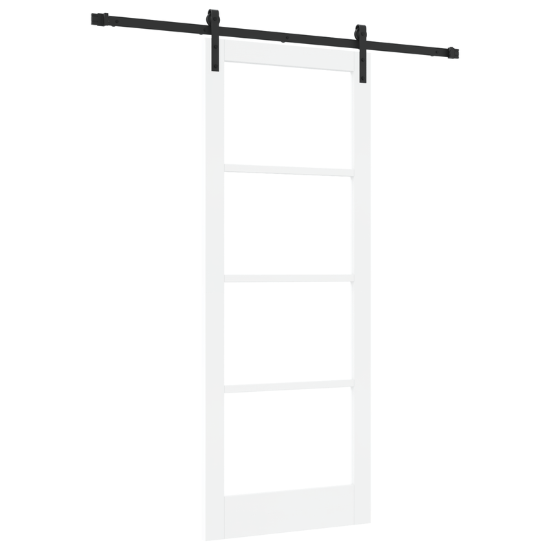 Casa si Gradina - Constructii - Usi interior, exterior si garaj - Usi interior - Usa Glisanta  cu Set de Accesorii 'ORKDAL'Alb Lemn Solid & Sticla - Infinity.ro