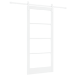 Casa si Gradina - Constructii - Usi interior, exterior si garaj - Usi interior - Usa glisanta  cu set hardware "ORKDAL" Alb din Lemn Solid & Sticla - Infinity.ro