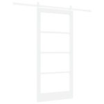 Casa si Gradina - Constructii - Usi interior, exterior si garaj - Usi interior - Usa glisanta  cu set hardware "ORKDAL" Alb din Lemn Solid & Sticla - Infinity.ro