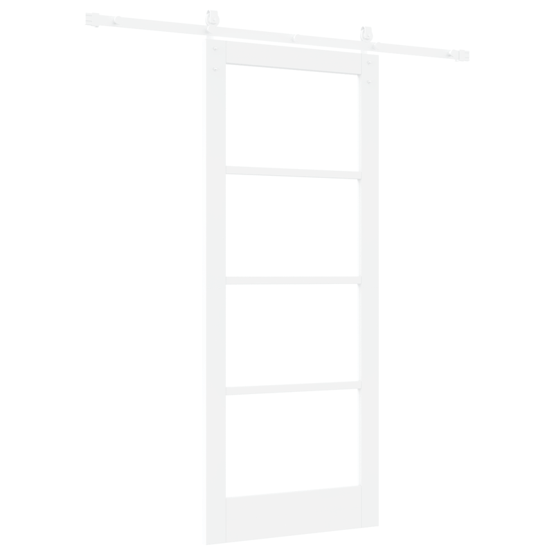 Casa si Gradina - Constructii - Usi interior, exterior si garaj - Usi interior - Usa glisanta  cu set de accesorii 'ORKDAL'Alb Lemn Solid & Sticla - Infinity.ro