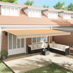 Casa si Gradina - Gradina si terasa - Umbrele si pavilioane - Umbrele - Copertina retractabila automata cu dungi multicolore 600x350 cm - Infinity.ro