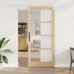 Casa si Gradina - Constructii - Usi interior, exterior si garaj - Usi interior - Usa Glisanta  cu Set Hardware "ORKDAL" Lemn Masiv si Sticla - Infinity.ro