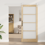 Casa si Gradina - Constructii - Usi interior, exterior si garaj - Usi interior - Usa Glisanta  cu Set Hardware "ORKDAL" Lemn Masiv si Sticla - Infinity.ro