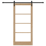 Casa si Gradina - Constructii - Usi interior, exterior si garaj - Usi interior - Usa glisanta  cu set de accesorii "ORKDAL" Lemn masiv si sticla - Infinity.ro