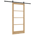 Casa si Gradina - Constructii - Usi interior, exterior si garaj - Usi interior - Usa glisanta  cu set de accesorii "ORKDAL" Lemn masiv si sticla - Infinity.ro