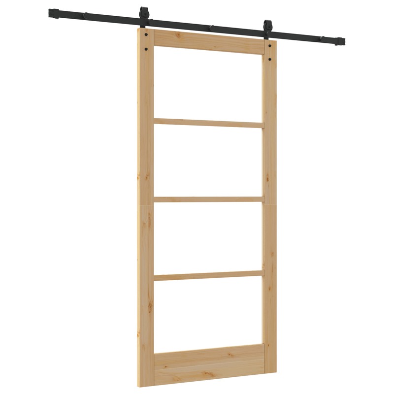Casa si Gradina - Constructii - Usi interior, exterior si garaj - Usi interior - Usa glisanta  cu set de accesorii "ORKDAL" Lemn masiv si sticla - Infinity.ro