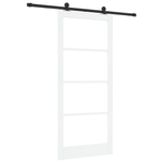 Casa si Gradina - Constructii - Usi interior, exterior si garaj - Usi interior - Usa glisanta  cu set de accesorii 'ORKDAL'Alb Lemn Solid & Sticla - Infinity.ro