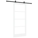 Casa si Gradina - Constructii - Usi interior, exterior si garaj - Usi interior - Usa glisanta  cu set de accesorii 'ORKDAL'Alb Lemn Solid & Sticla - Infinity.ro