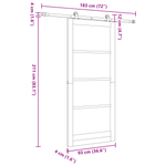 Casa si Gradina - Constructii - Usi interior, exterior si garaj - Usi interior - Usa glisanta  cu set de accesorii 'ORKDAL'Alb Lemn Solid & Sticla - Infinity.ro