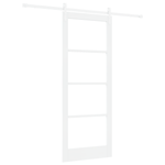 Casa si Gradina - Constructii - Usi interior, exterior si garaj - Usi interior - Usa Glisanta  cu Set de Accesorii "ORKDAL" Alb din Lemn Solid & Sticla - Infinity.ro