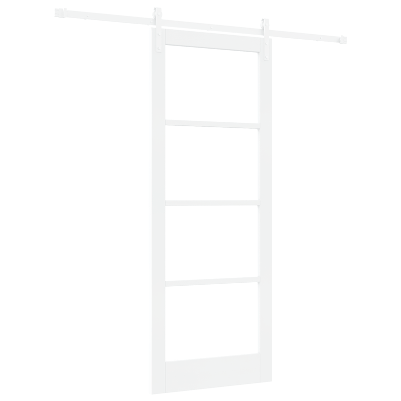 Casa si Gradina - Constructii - Usi interior, exterior si garaj - Usi interior - Usa Glisanta  cu Set de Accesorii "ORKDAL" Alb din Lemn Solid & Sticla - Infinity.ro