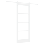 Casa si Gradina - Constructii - Usi interior, exterior si garaj - Usi interior - Usa Glisanta  cu Set de Accesorii "ORKDAL" Alb din Lemn Solid & Sticla - Infinity.ro