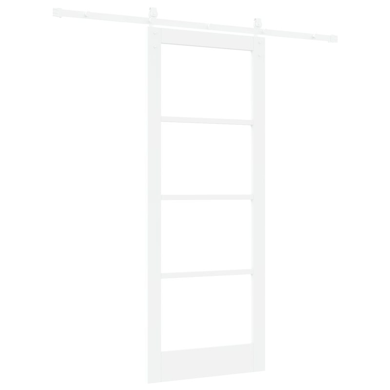 Casa si Gradina - Constructii - Usi interior, exterior si garaj - Usi interior - Usa Glisanta  cu Set de Accesorii "ORKDAL" Alb din Lemn Solid & Sticla - Infinity.ro