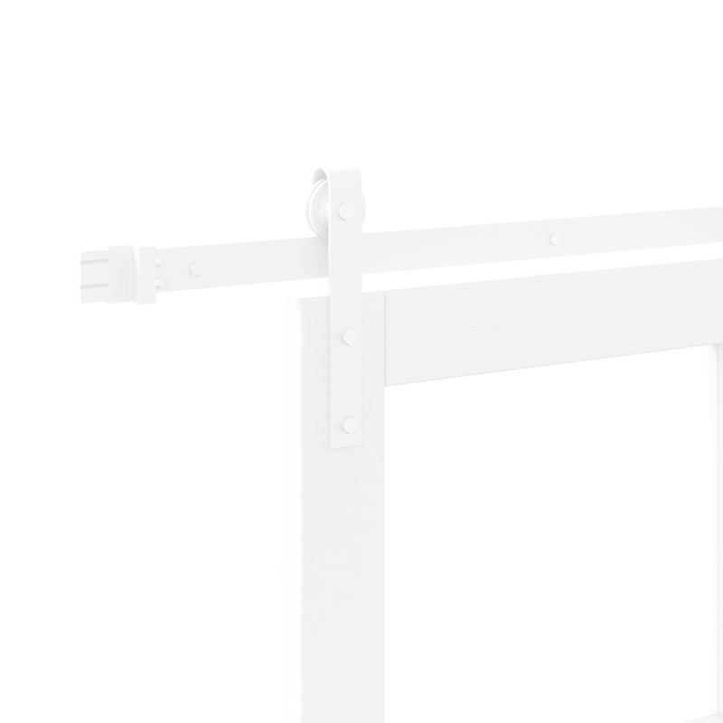 Casa si Gradina - Constructii - Usi interior, exterior si garaj - Usi interior - Usa Glisanta  cu Set de Accesorii "ORKDAL" Alb din Lemn Solid & Sticla - Infinity.ro
