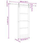 Casa si Gradina - Constructii - Usi interior, exterior si garaj - Usi interior - Usa Glisanta  cu Set de Accesorii "ORKDAL" Alb din Lemn Solid & Sticla - Infinity.ro