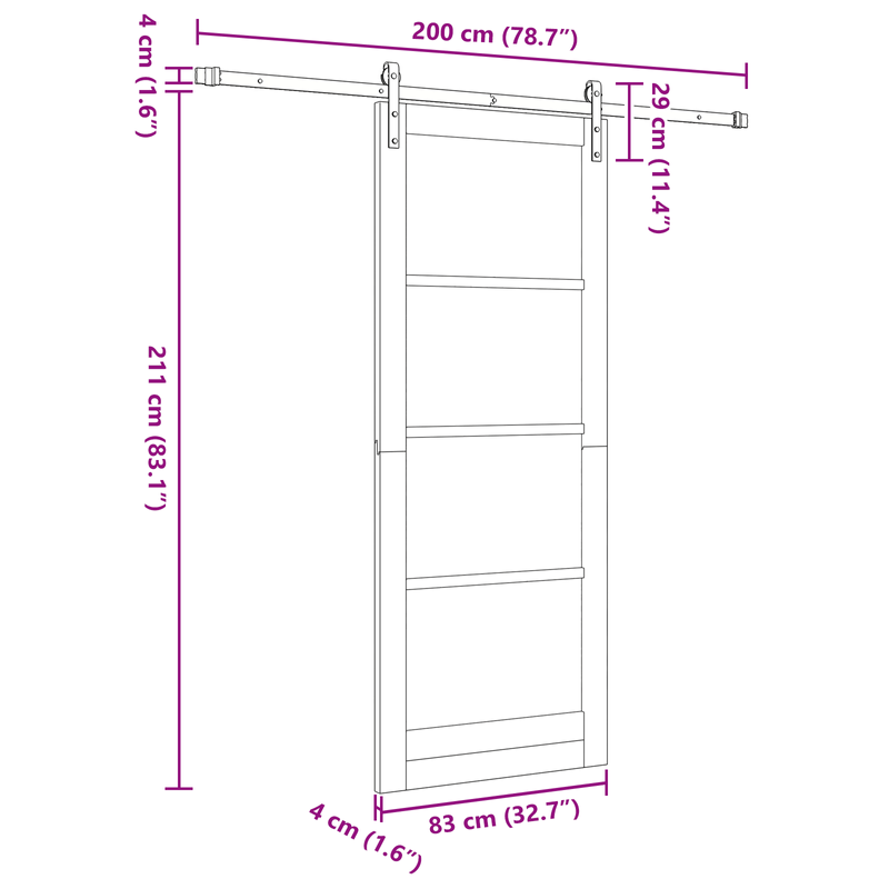 Casa si Gradina - Constructii - Usi interior, exterior si garaj - Usi interior - Usa Glisanta  cu Set de Accesorii "ORKDAL" Alb din Lemn Solid & Sticla - Infinity.ro