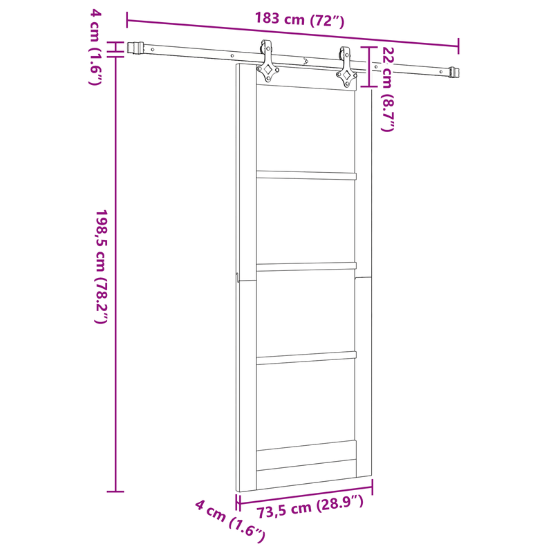 Casa si Gradina - Constructii - Usi interior, exterior si garaj - Usi garaj - Set Usi Glisante Set de 2 Alb MDF 73.5 x 198.5 cm - Infinity.ro