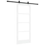 Casa si Gradina - Constructii - Usi interior, exterior si garaj - Usi interior - Usa glisanta  cu set hardware 'ORKDAL'Alb Lemn Solid & Sticla - Infinity.ro