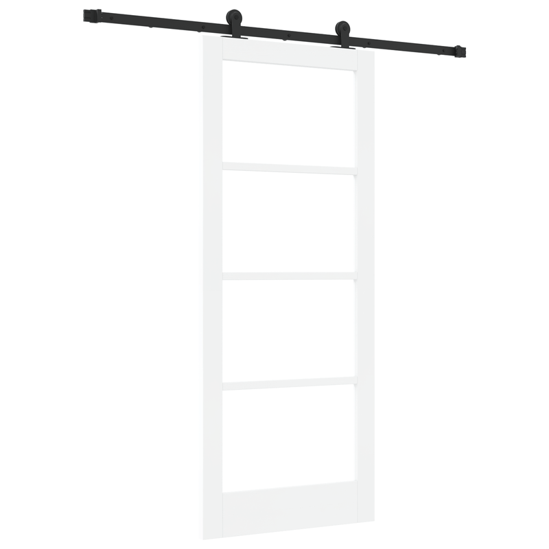 Casa si Gradina - Constructii - Usi interior, exterior si garaj - Usi interior - Usa glisanta  cu set hardware 'ORKDAL'Alb Lemn Solid & Sticla - Infinity.ro