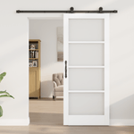 Casa si Gradina - Constructii - Usi interior, exterior si garaj - Usi interior - Usa glisanta  cu set hardware 'ORKDAL'Alb Lemn Solid & Sticla - Infinity.ro