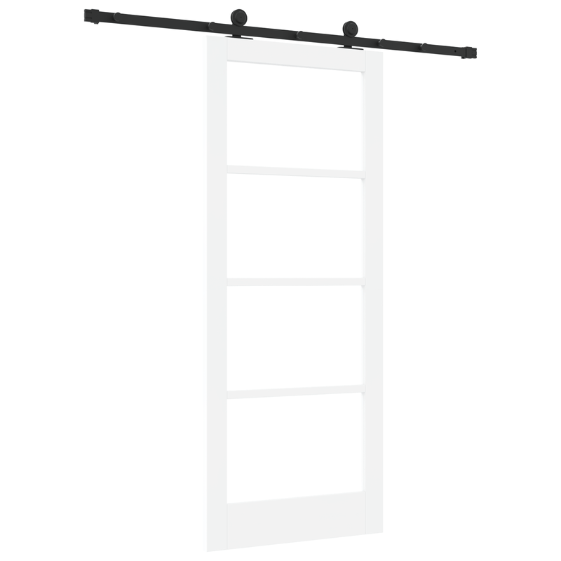 Casa si Gradina - Constructii - Usi interior, exterior si garaj - Usi interior - Usa glisanta  cu set hardware 'ORKDAL'Alb Lemn Solid & Sticla - Infinity.ro