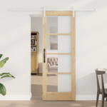 Casa si Gradina - Constructii - Usi interior, exterior si garaj - Usi interior - Usa glisanta  cu set de hardware 'ORKDAL'Lemn masiv si sticla - Infinity.ro