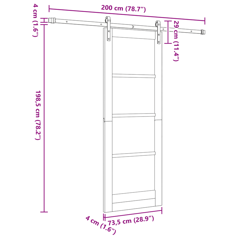 Casa si Gradina - Constructii - Usi interior, exterior si garaj - Usi interior - Usa glisanta  cu set de hardware 'ORKDAL'Lemn masiv si sticla - Infinity.ro