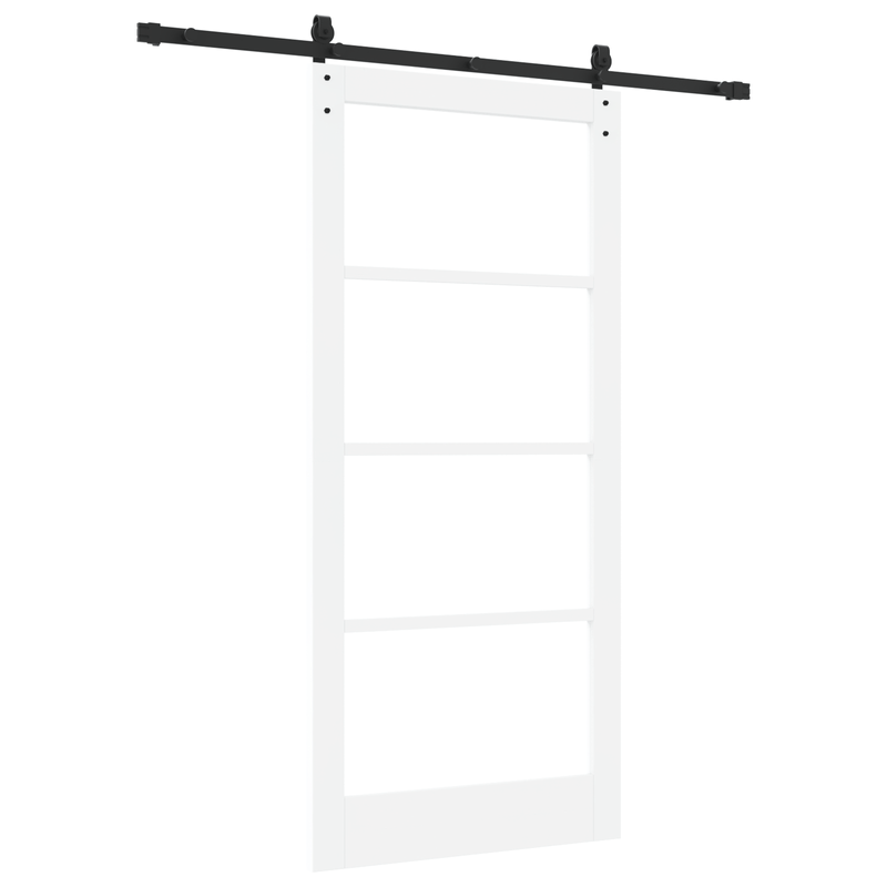 Casa si Gradina - Constructii - Usi interior, exterior si garaj - Usi interior - usa glisanta  cu set hardware 'ORKDAL'Alb din lemn solid si sticla - Infinity.ro
