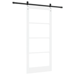 Casa si Gradina - Constructii - Usi interior, exterior si garaj - Usi interior - Usa glisanta  cu set de accesorii 'ORKDAL'Alb Lemn Solid si Sticla - Infinity.ro