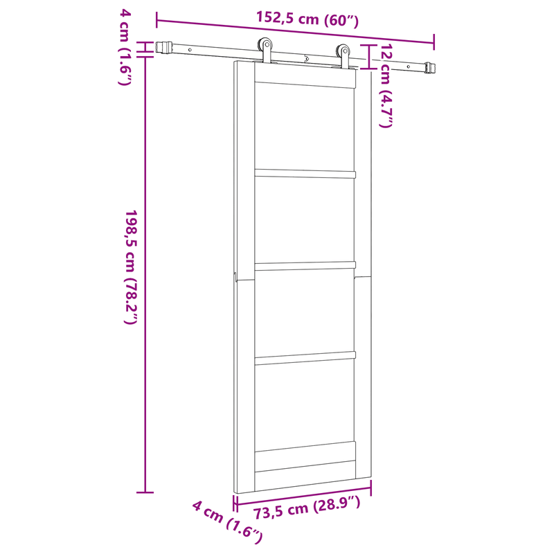 Casa si Gradina - Constructii - Usi interior, exterior si garaj - Usi interior - Usa glisanta  cu set hardware 'ORKDAL'73.5x198.5 cm - Infinity.ro