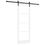 Casa si Gradina - Constructii - Usi interior, exterior si garaj - Usi interior - Usa glisanta  cu set de accesorii 'ORKDAL'Alb Lemn masiv & Sticla - Infinity.ro