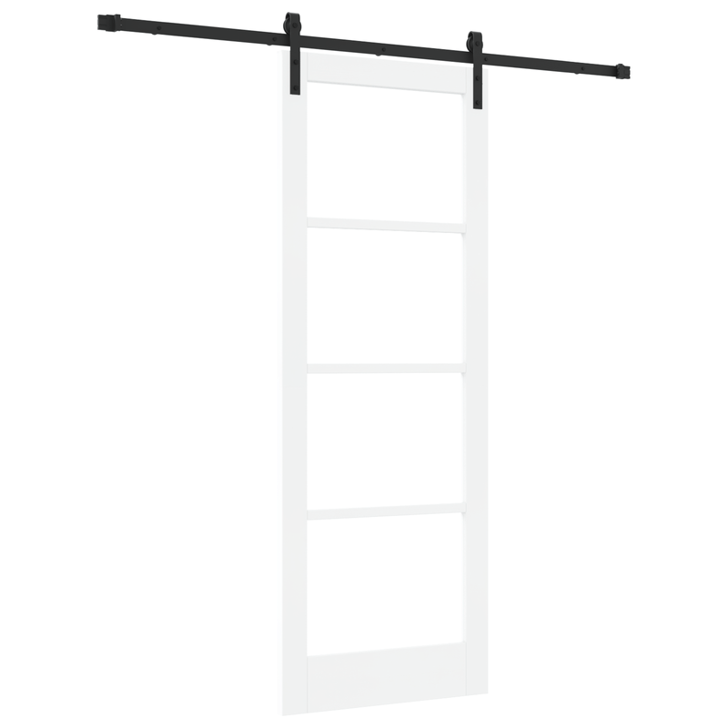 Casa si Gradina - Constructii - Usi interior, exterior si garaj - Usi interior - Usa glisanta  cu set de accesorii 'ORKDAL'Alb Lemn masiv & Sticla - Infinity.ro