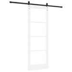 Casa si Gradina - Constructii - Usi interior, exterior si garaj - Usi interior - Usa glisanta  cu set de accesorii 'ORKDAL'Alb Lemn masiv & Sticla - Infinity.ro
