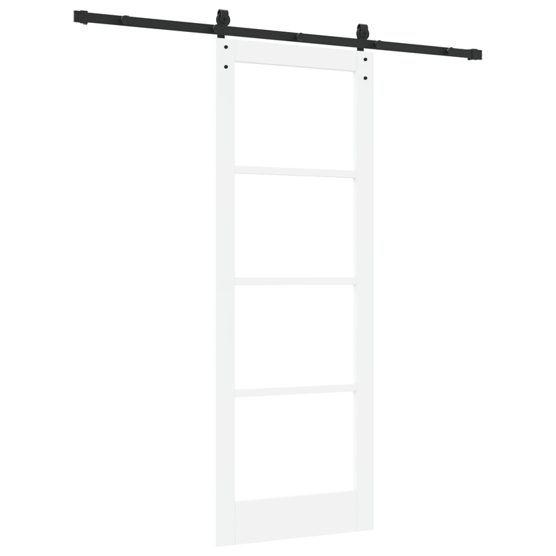 Casa si Gradina - Constructii - Usi interior, exterior si garaj - Usi interior - Usa glisanta  cu set de accesorii 'ORKDAL'Alb Lemn masiv & Sticla - Infinity.ro