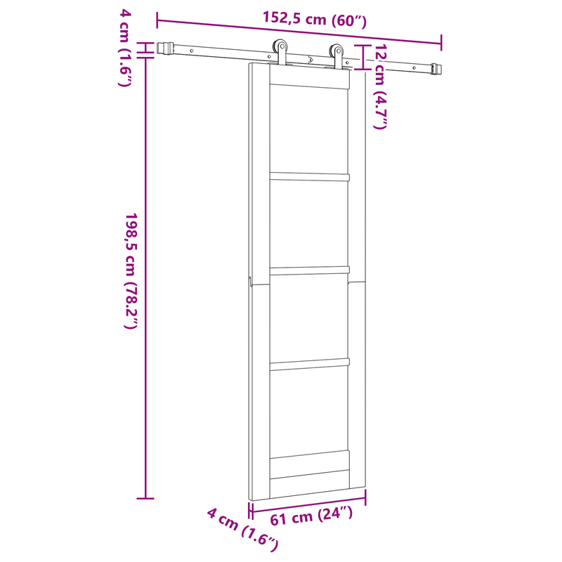Casa si Gradina - Constructii - Usi interior, exterior si garaj - Usi interior - Usa glisanta  cu set de accesorii "ORKDAL" 61x198.5 cm - Infinity.ro