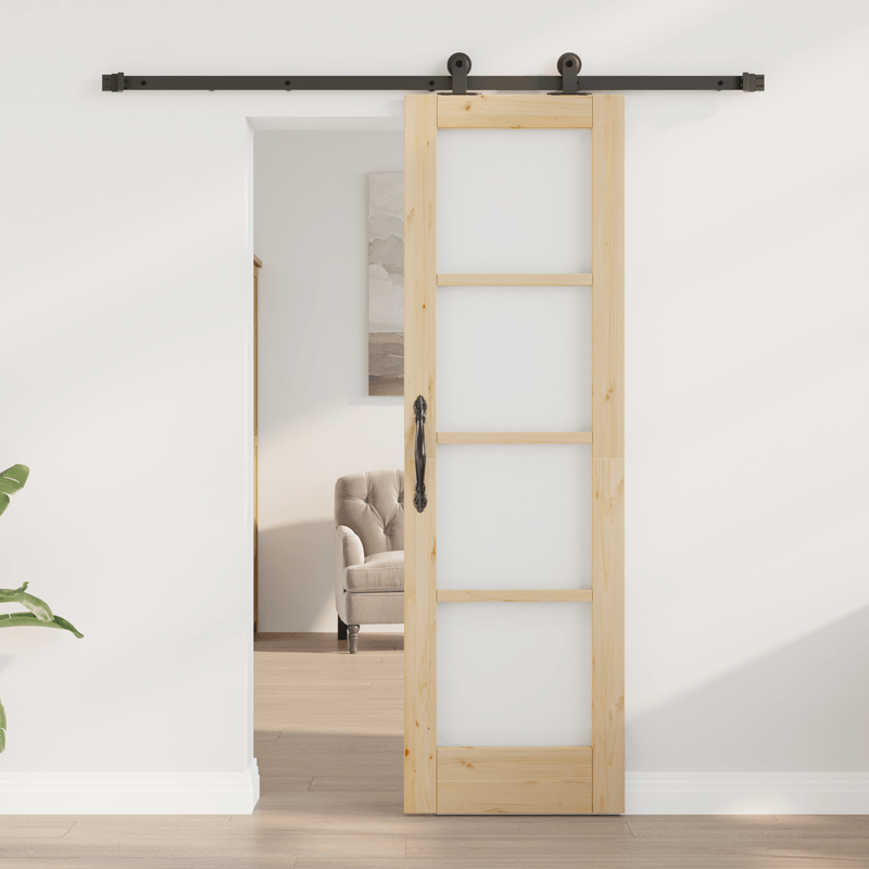 Casa si Gradina - Constructii - Usi interior, exterior si garaj - Usi interior - Usa Glisanta  cu Set de Accesorii 'ORKDAL'Lemn Masiv & Sticla - Infinity.ro