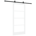 Casa si Gradina - Constructii - Usi interior, exterior si garaj - Usi interior - Usa glisanta  cu set de accesorii 'ORKDAL'Alb Lemn Solid & Sticla - Infinity.ro